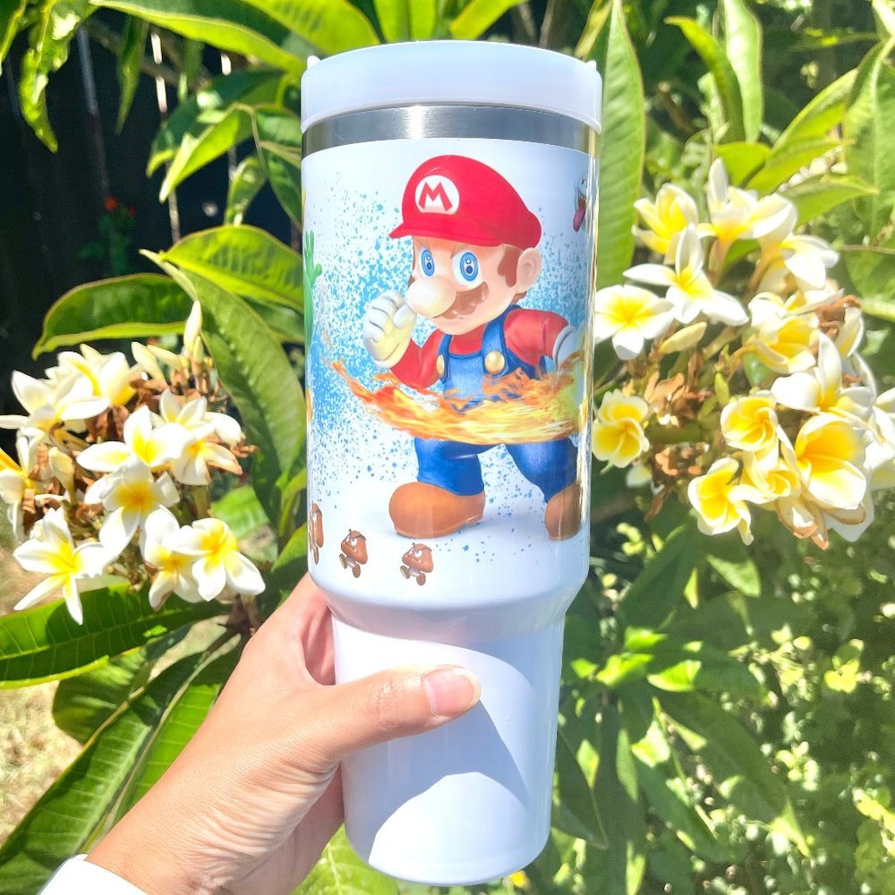 Nintendo Super Mario Bros Tumbler 40 oz  tumbler with hand carry …